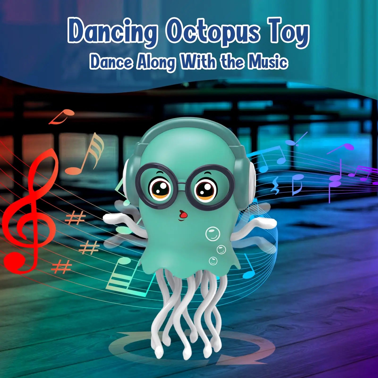 KTX-018579 Dancing Octopus Toy with Auto-Sensing and Obstacle Avoidance for Kids aged 5-7