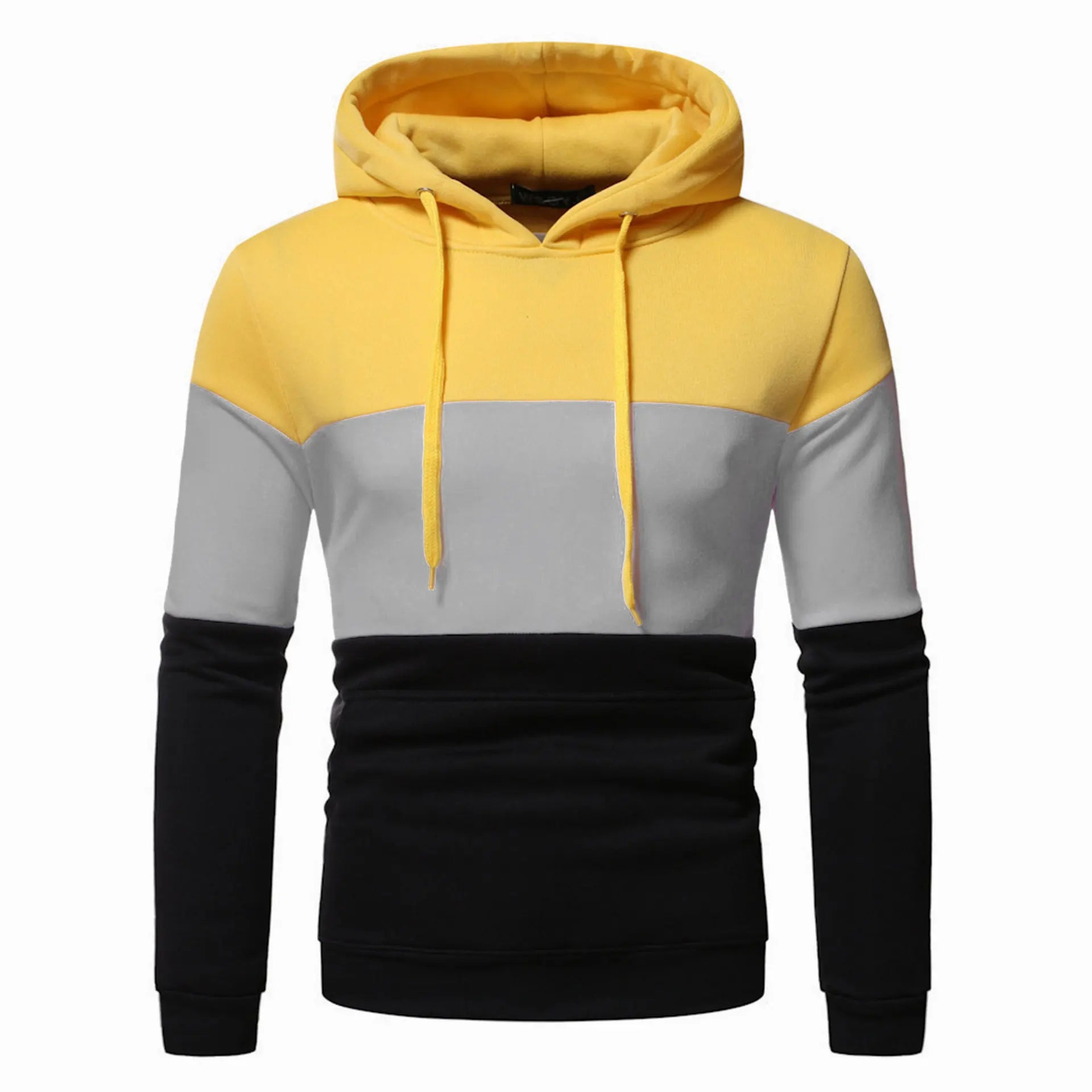 KTX-358483 Men's Custom Sweatshirt Autumn and Winter 3 Color Splicing Pullover Hooded Casual Sweatshirt Set