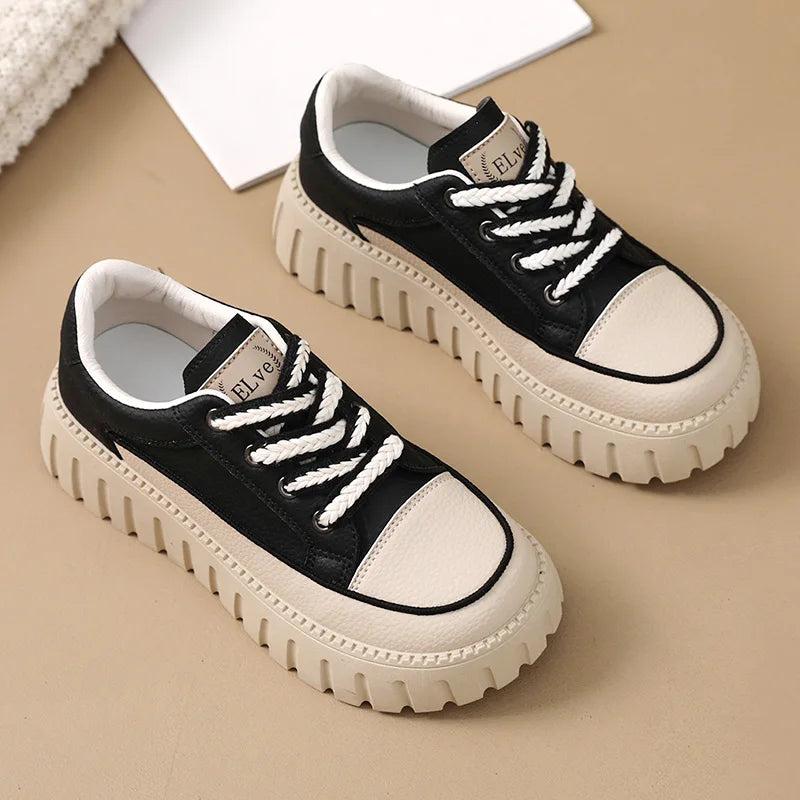 KTX-605971 XQ5858 New Women's Loafers Solid Color Sports Casual Shoes for Summer Breathable Increase Thick Sole Versatile Board Shoes for