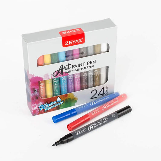 KTX-230611 Water-Resistant Acrylic Paint Markers, 64 Colours, Extra Fine Tip, Opaque Ink, Ideal for Various Surfaces