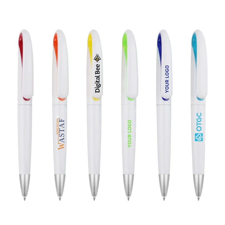 KTX-110739 Custom Plastic Ballpoint Pen with Logo, Twist Action, 1.0mm Black Ink, Lightweight Design
