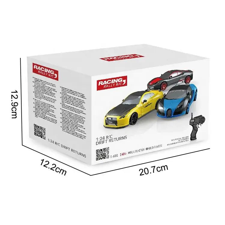 KTX-756435 1:24 4WD Drift RC Car with LED Light, 4-Channel Remote Control, Stunt Racing, Battery Included, Indoor-Outdoor Fun