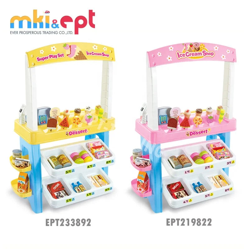 KTX-163155 Mini Supermarket Ice Cream Shop Playset for Kids - Pretend Play Toy for Ages 2 to 7 Years