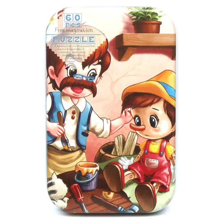 KTX-303059 60-Piece Wooden Jigsaw Puzzle Set Featuring Animal Cartoon Characters for Early Education