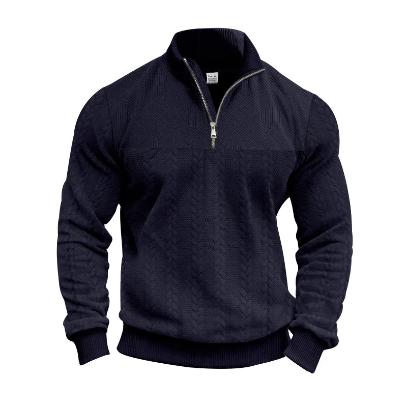 KTX-620627 Men's Knitted Pullover Half-zip Stand-up Collar Custom Solid Color Sweater Knitted Jacquard Bottoming Shirt Men's New Sweater