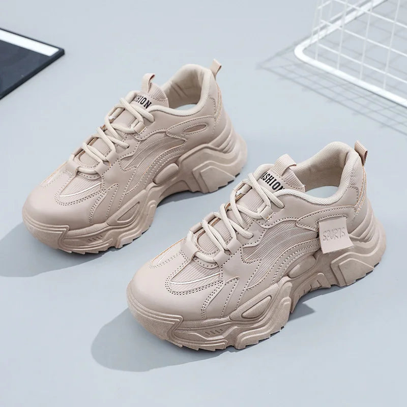 KTX-573203 XQ103 New Solid Color Sports Shoes Spring and Autumn Versatile Anti slip Running Shoes Student Leather Board Shoes