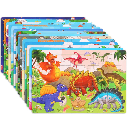 KTX-709779 30-Piece Wooden Jigsaw Puzzle for Toddlers - Educational Montessori Animal Game for Kids