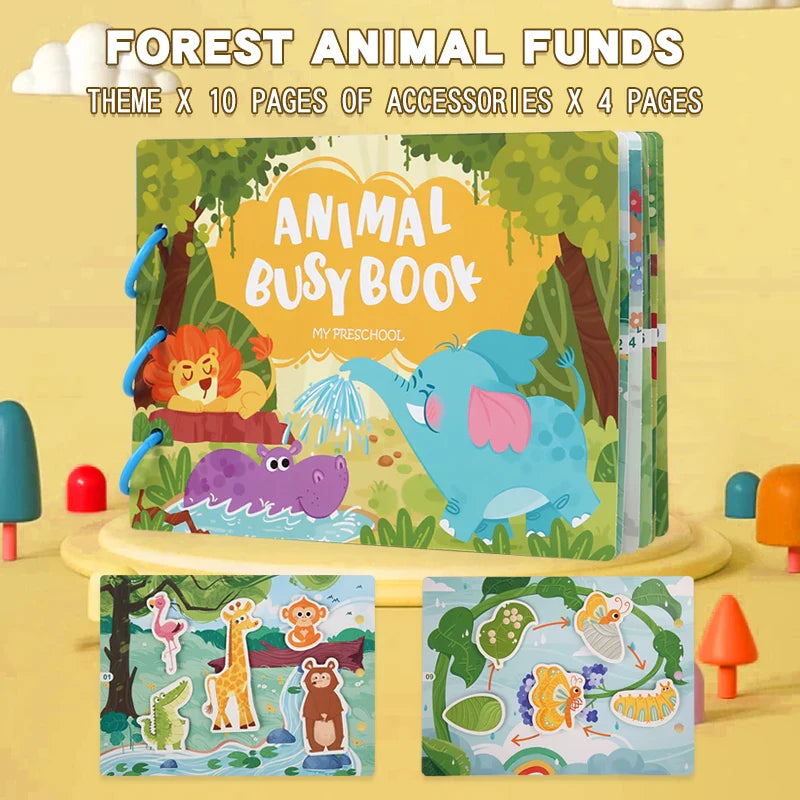 KTX-591059 Sensory Busy Book - Montessori Educational Toy for Early Learning in Toddlers and Preschoolers