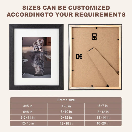 KTX-849491 Custom A3 to A24 Wood and Acrylic Photo Frames in Various Colours