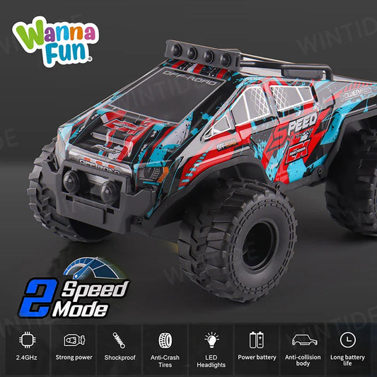 KTX-574483 High-Speed 4WD 27MHZ RC Drift Car with PVC Shell, Lights, and Camera, Ready-to-Go Racing Toy for Boys