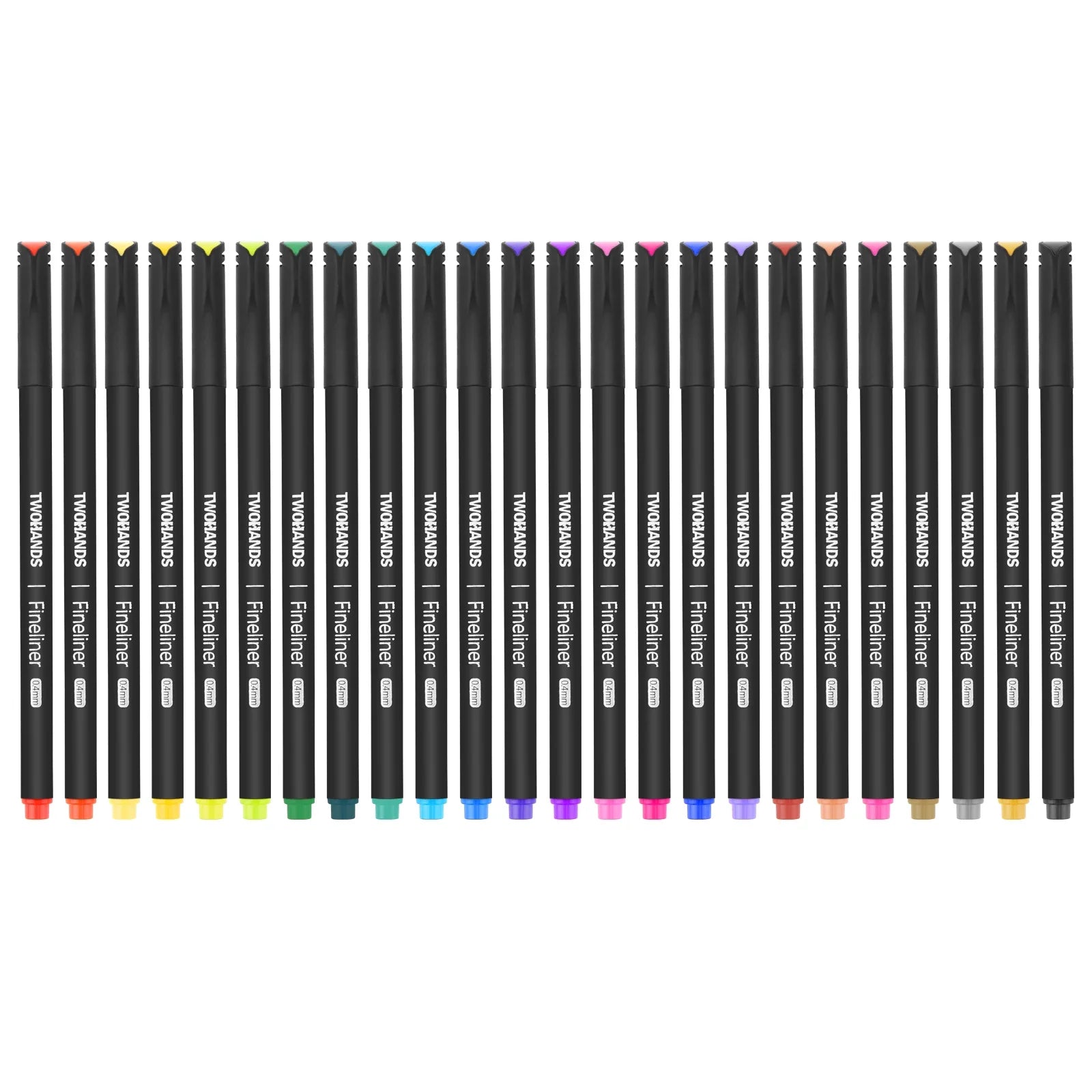 KTX-170515 Ultra Fine Tip 0.4mm Fineliner Pens Set in 24 Vibrant Colours for Drawing and Office Use