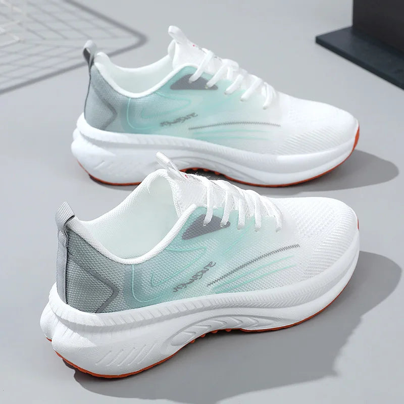 KTX-983379 K2506 New Women's Shoes Summer Mesh Shoes Breathable Thick Sole Elevated Casual Sports Women's Shoes