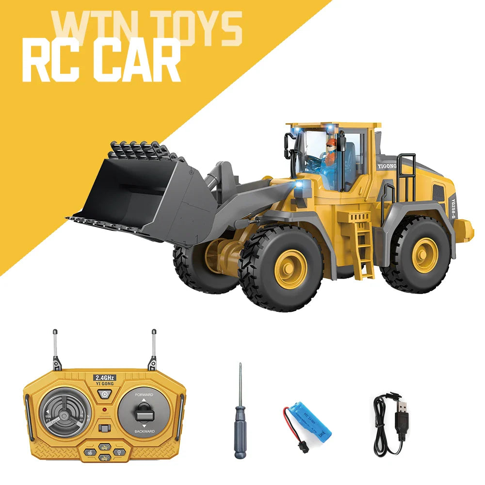 KTX-073683 2.4G Wireless Remote Control Mini Excavator Toy - Metal Engineering Construction Digger Vehicle