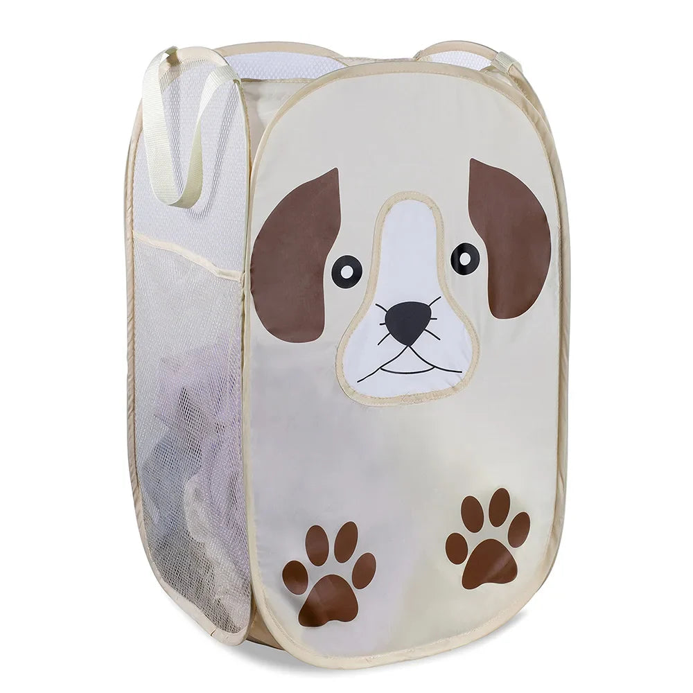 KTX-434579 Portable Pop-up Polyester Mesh Laundry Hamper for Kids - Multi-Colour Options