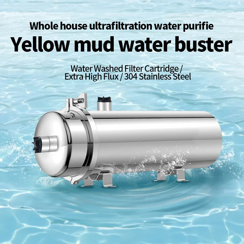 KTX-027155 Whole House Water Purification System with 0.01 Micron Stainless Steel Filter for Yellow Mud Water