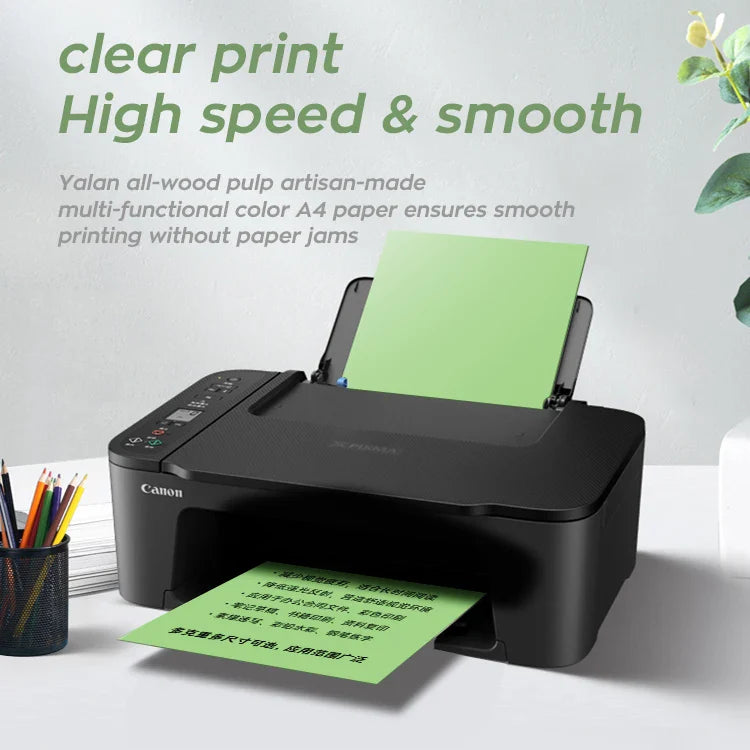 KTX-953811 A4 70gsm Green Coloured Copy Paper for Office Printing, Drawing, and Writing