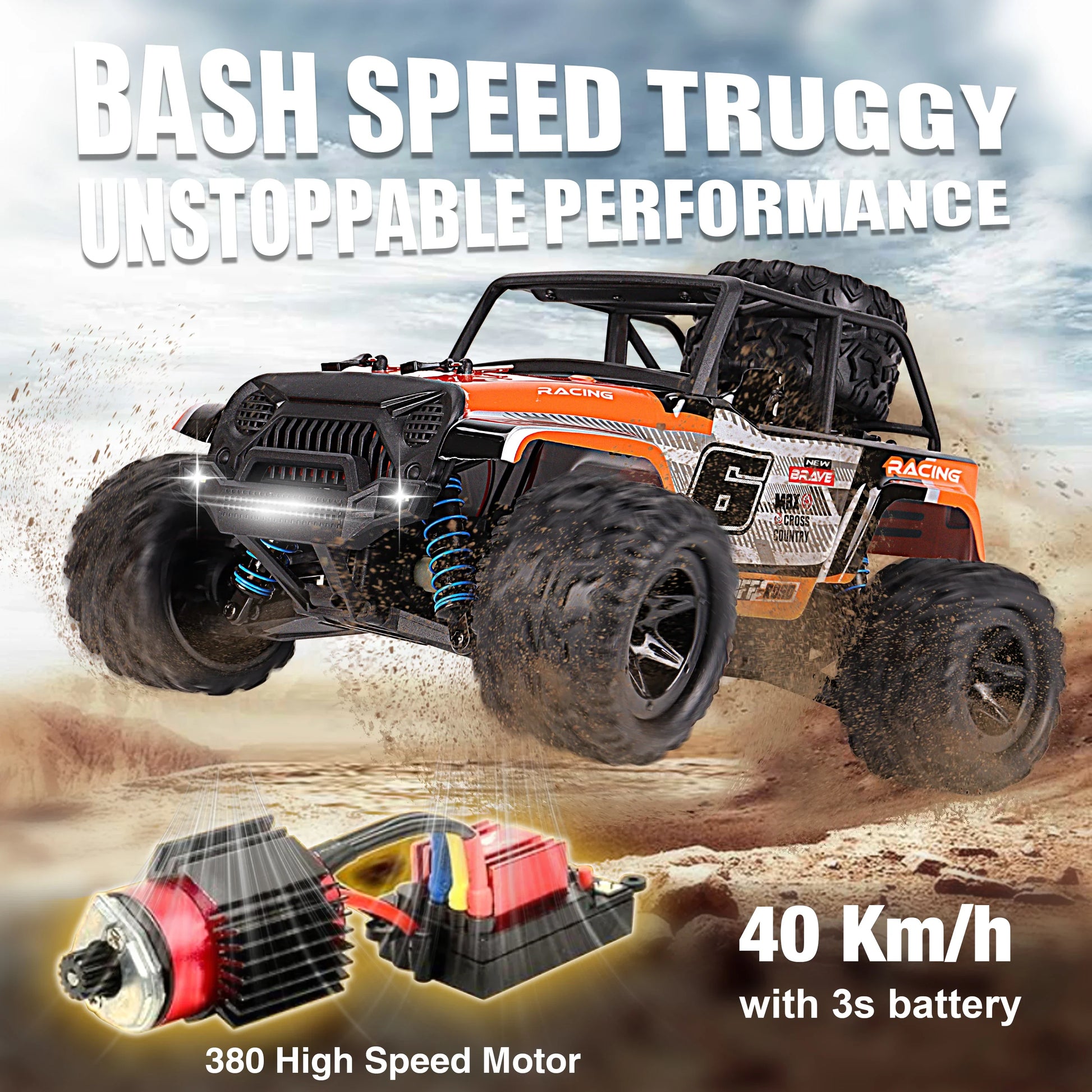 KTX-084115 1:18 Scale RC High-Speed Off-Road Buggy - 4WD Remote Control Car for Indoor and Outdoor Use