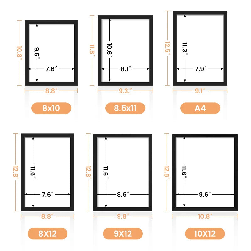 KTX-997523 Customisable A4 Wooden Photo Frame for Desktop and Wall Mounting in Various Sizes