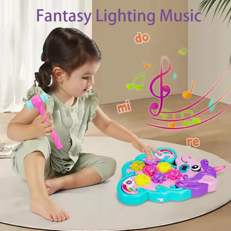 KTX-820819 Interactive Unicorn Hammer Mole Game for Kids Ages 5-13 - Educational Fun and Engagement