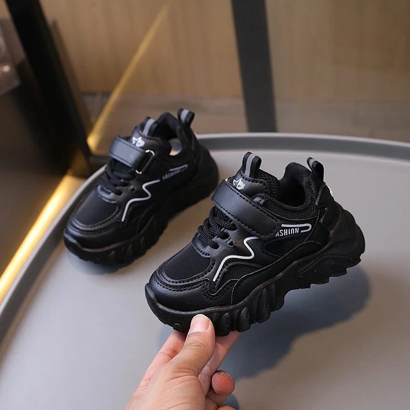 KTX-148371 Wholesale Lightweight and Breathable Casual Sneakers Boys' and Girls' White Slip-On Platform Running Shoes