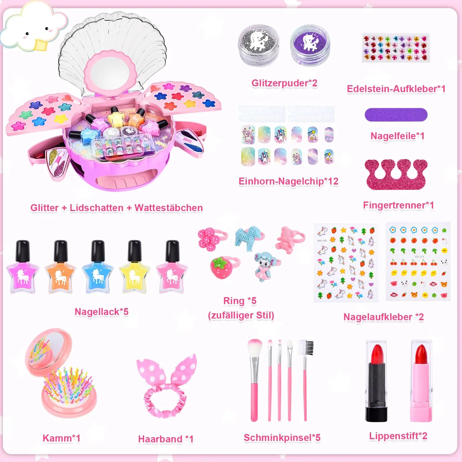 KTX-817363 Kids Nail Polish Machine Set - Creative Nail Art Salon for Girls Ages 2-14