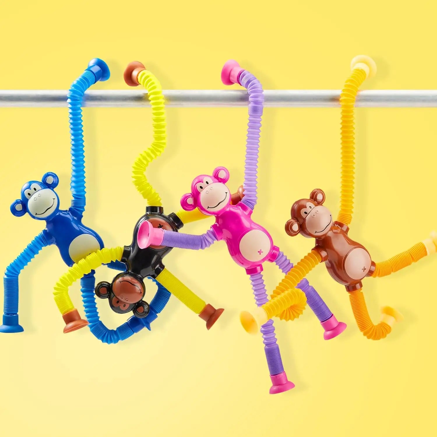 KTX-999315 Cute Big Ear Monkey Squeeze Fidget Toy - Pop Tubes Ideal for Kids 5+