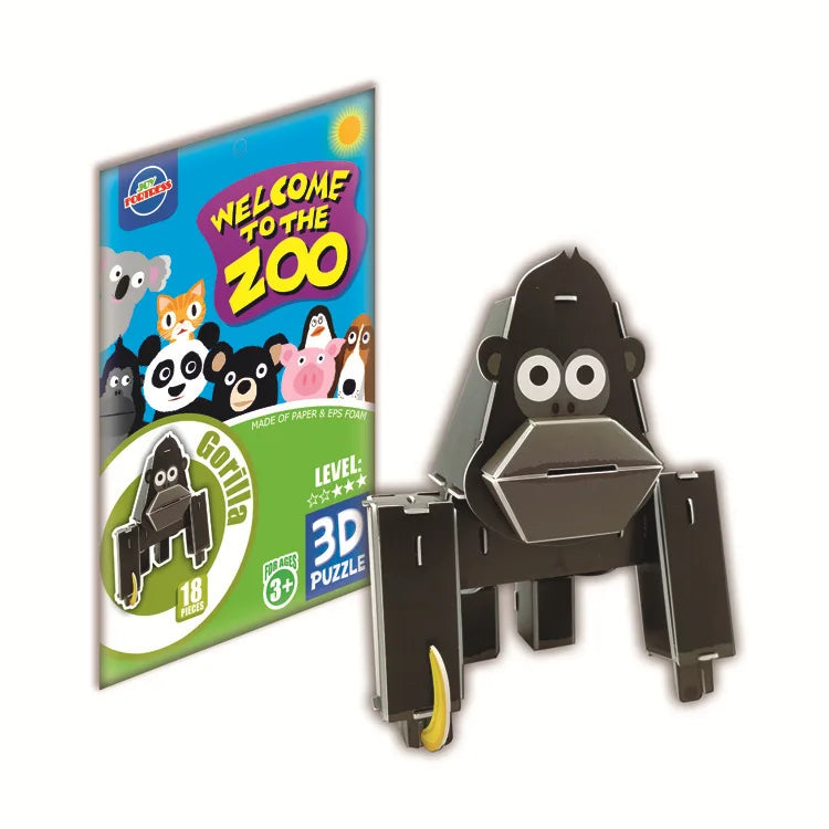 KTX-884819 3D Cardboard Animal Model Puzzle - DIY Educational Early Learning Toy for Creative Play