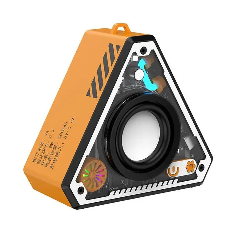 KTX-073235 Transparent Wireless Bluetooth Speaker with LED Lights and Mini Subwoofer - TWS Stereo Sound Box