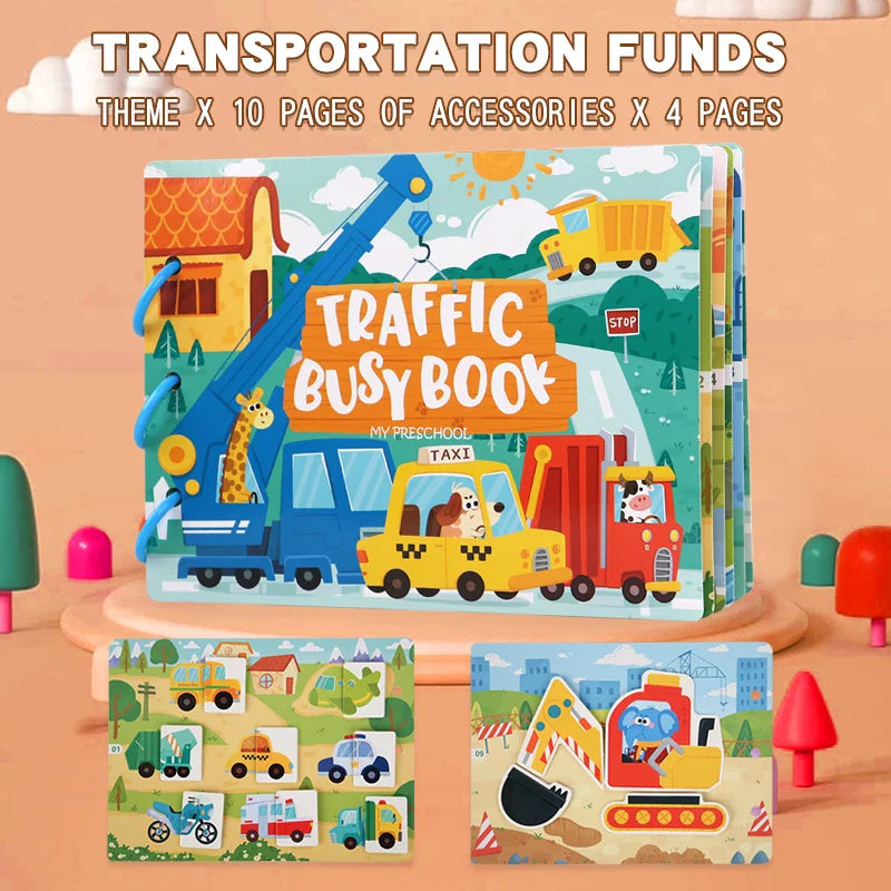 KTX-591059 Sensory Busy Book - Montessori Educational Toy for Early Learning in Toddlers and Preschoolers