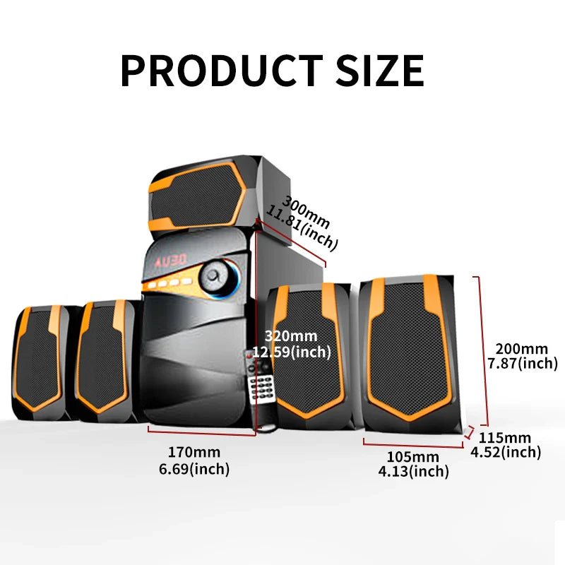 KTX-367507 5.1 Channel Surround Sound Home Theatre System with USB, SD, and FM Radio