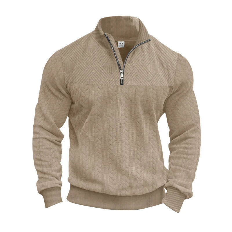 KTX-620627 Men's Knitted Pullover Half-zip Stand-up Collar Custom Solid Color Sweater Knitted Jacquard Bottoming Shirt Men's New Sweater