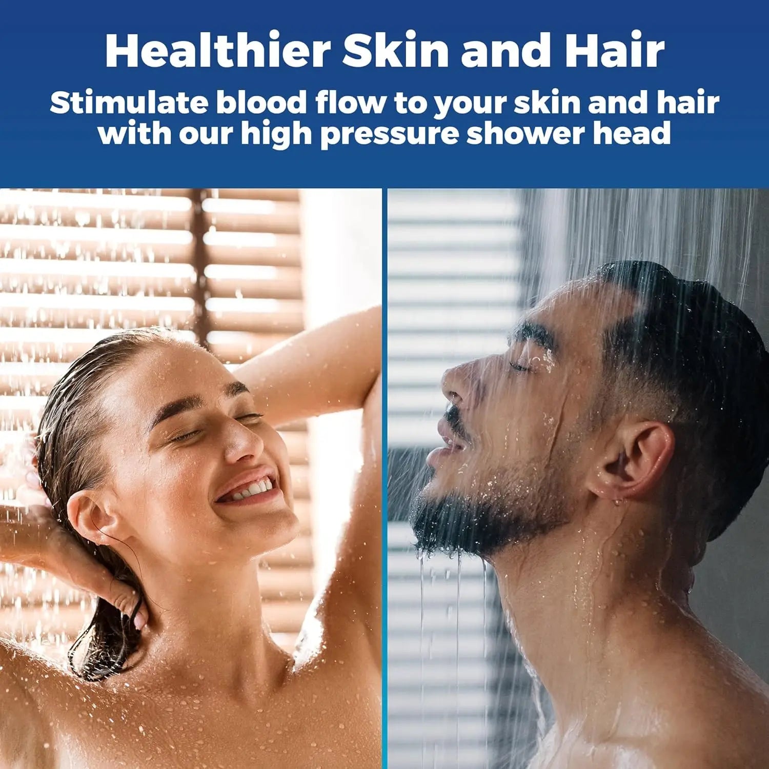 KTX-212243 Chrome Rainfall High Pressure Shower Head V-33020, 6 Inch Wall Mount, ABS & Brass Material, TPR Nozzles