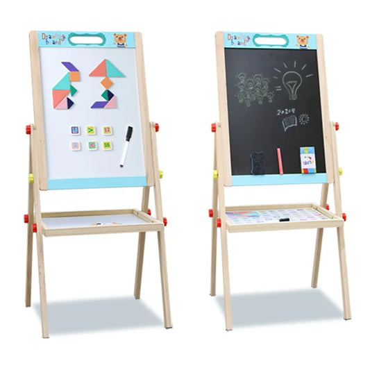 KTX-451923 Children's Wooden Drawing Easel and Writing Board for Ages 3-6