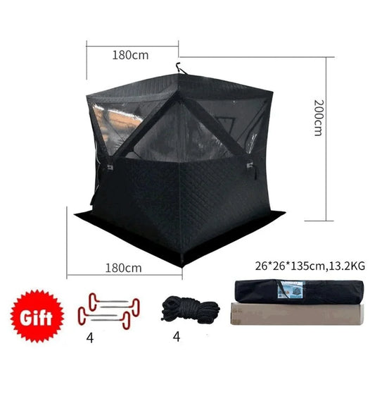 KTX-650579 Outdoor Portable Three-Layer 210D Oxford Pop-Up Sauna Tent for Camping and Ice Fishing, 4 Seasons, 180x180x200cm