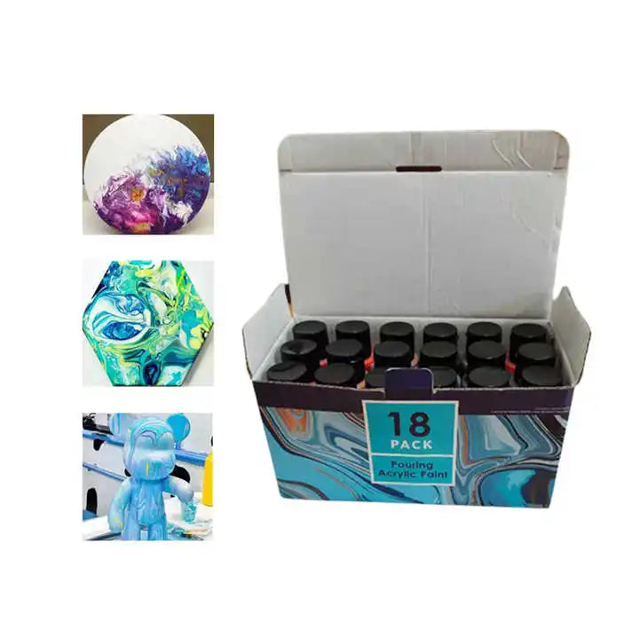 KTX-320851 Acrylic Pouring Fluid Art Set for Creative DIY Abstract Paintings