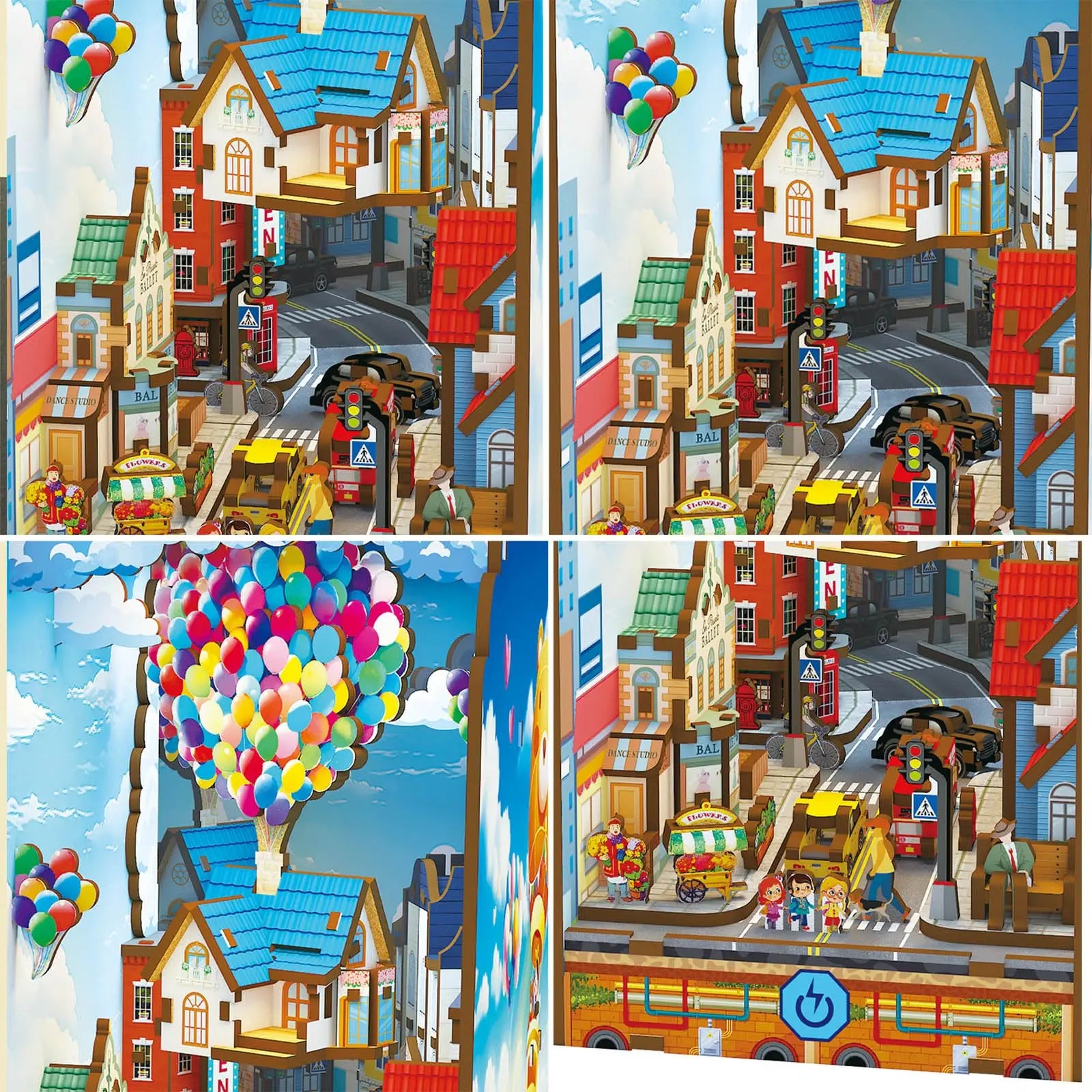 KTX-462675 3D Puzzle DIY Book Nook Kit with LED Light for Children and Educational Play