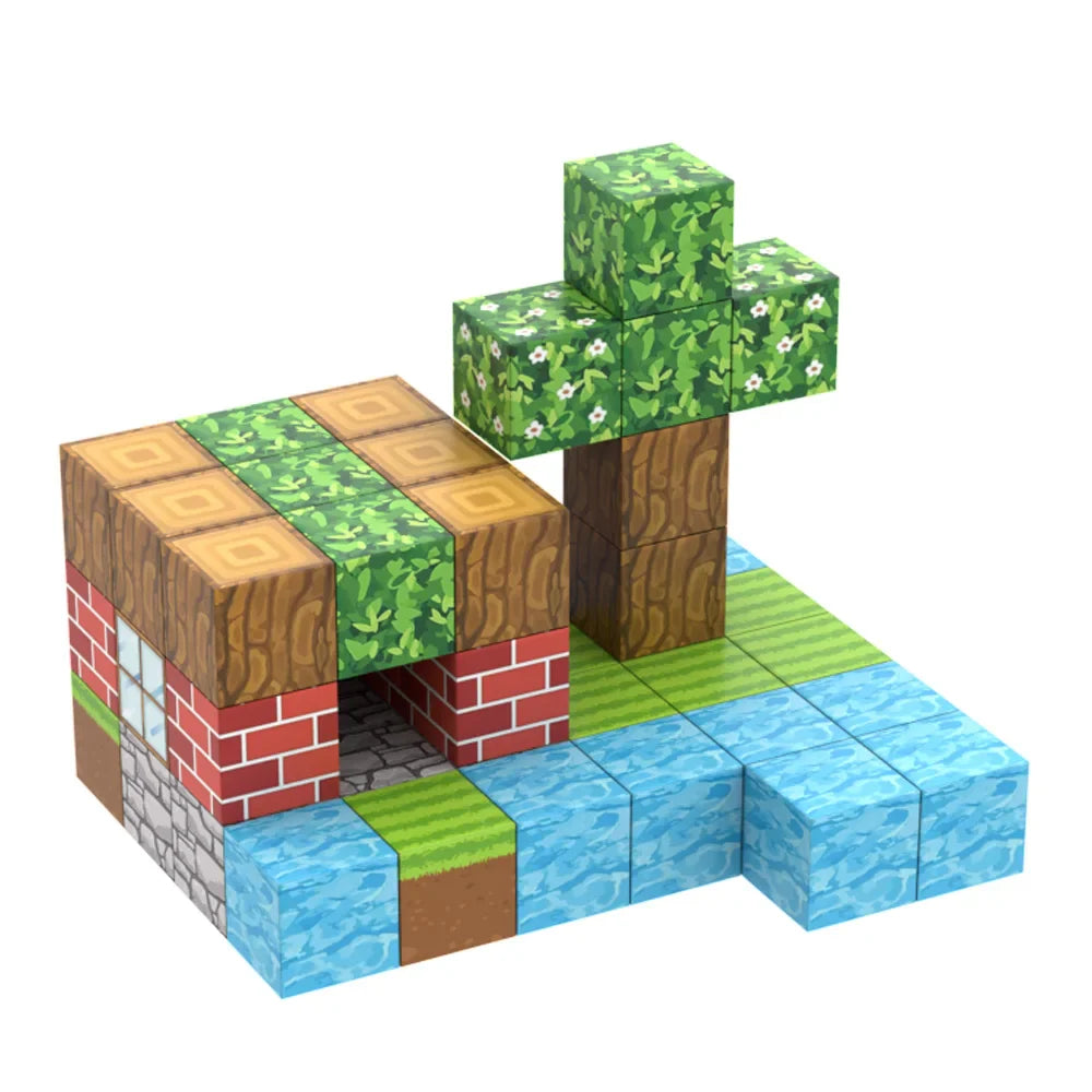 KTX-997779 Magnetic Cube Building Block Set - 2cm DIY Sensory Game for Creative Play and STEM Learning