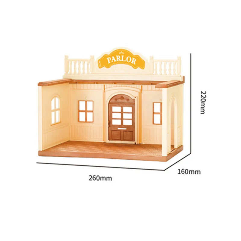 KTX-027411 Forest Family Mini Doll House Role Play Set for Kids - Plastic Pretend Playhouse Gifts for Girls