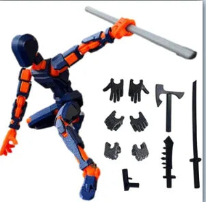 KTX-551379 Movable 3D Dummy Robot Anime Action Figure - PVC Multifunctional Fidget Toy for Kids with Autism