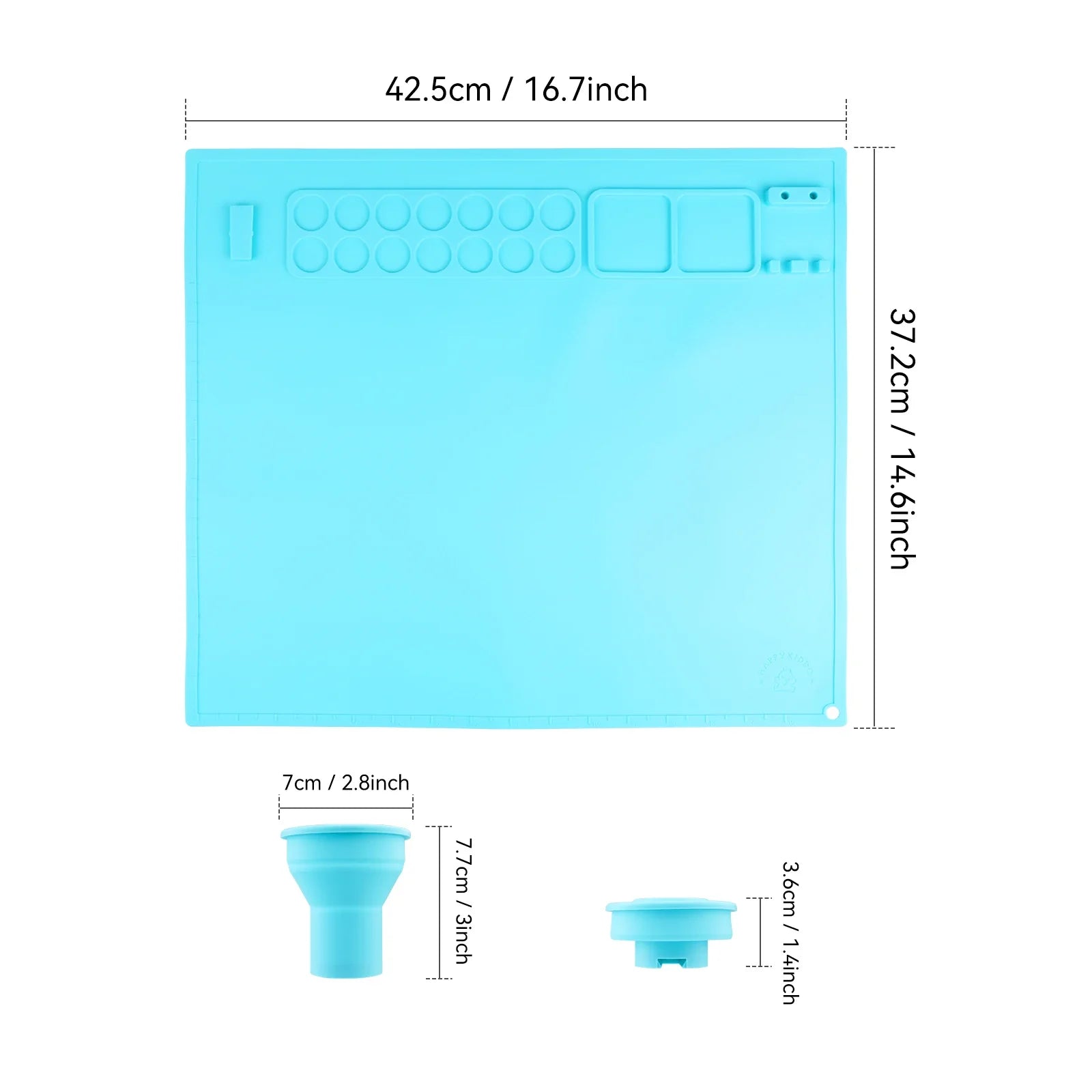 KTX-649683 Waterproof Silicone Drawing Mat for Kids - Foldable DIY Art Mat with Cup
