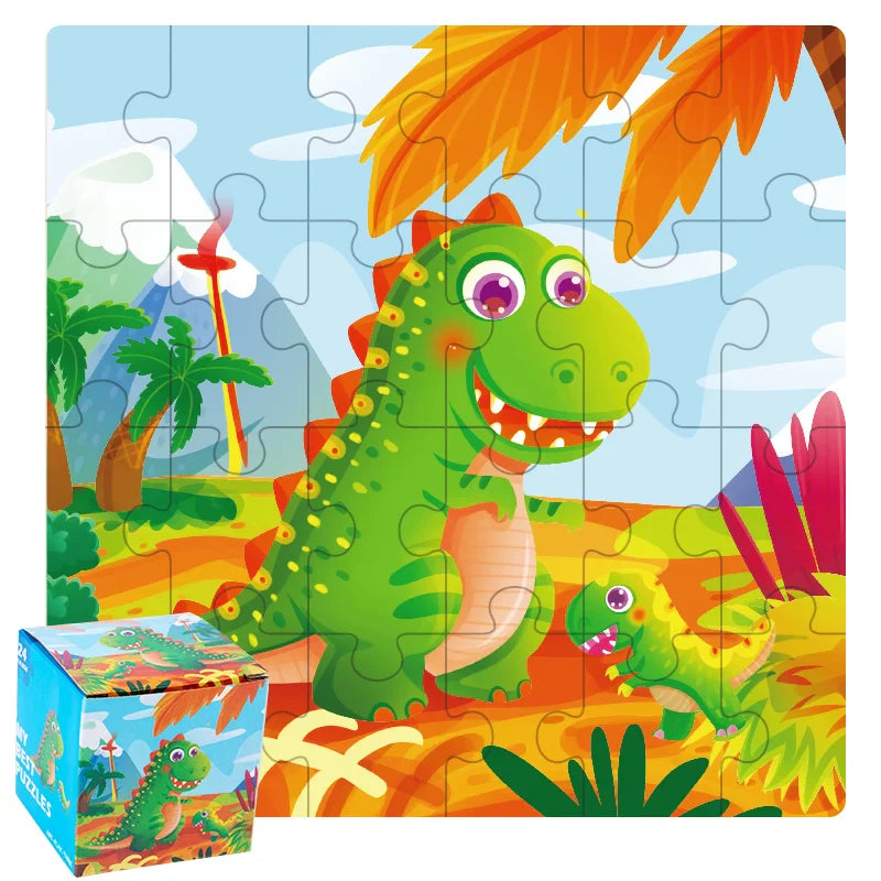 KTX-447635 24-Piece Wooden Jigsaw Puzzle for Early Childhood Education – Classic Montessori Toy for Babies, Kids, Boys and Girls