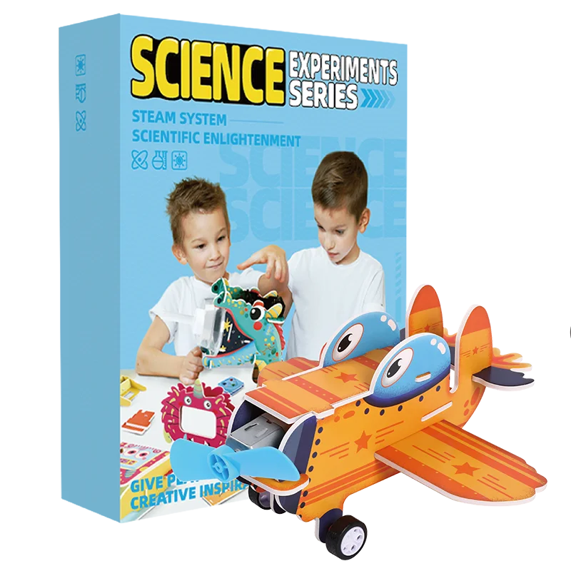 KTX-697427 DIY Aerodynamic Airplane Kit for Kids - Educational Science Toy with Fan Blades