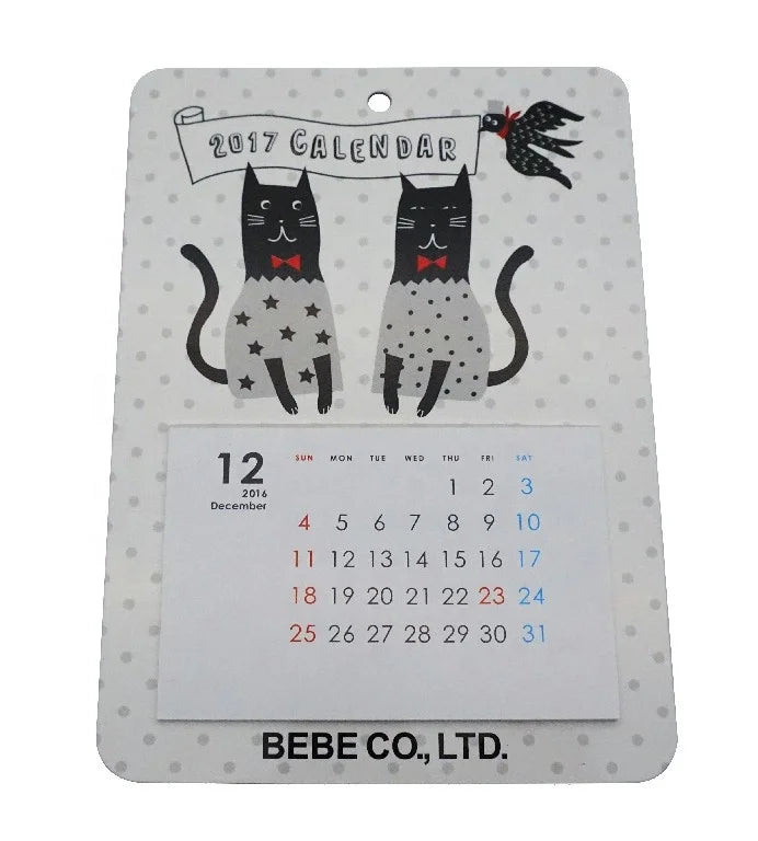 KTX-803475 Magnetic Bottom Calendar with 13 Sheets and Custom Logo Printing