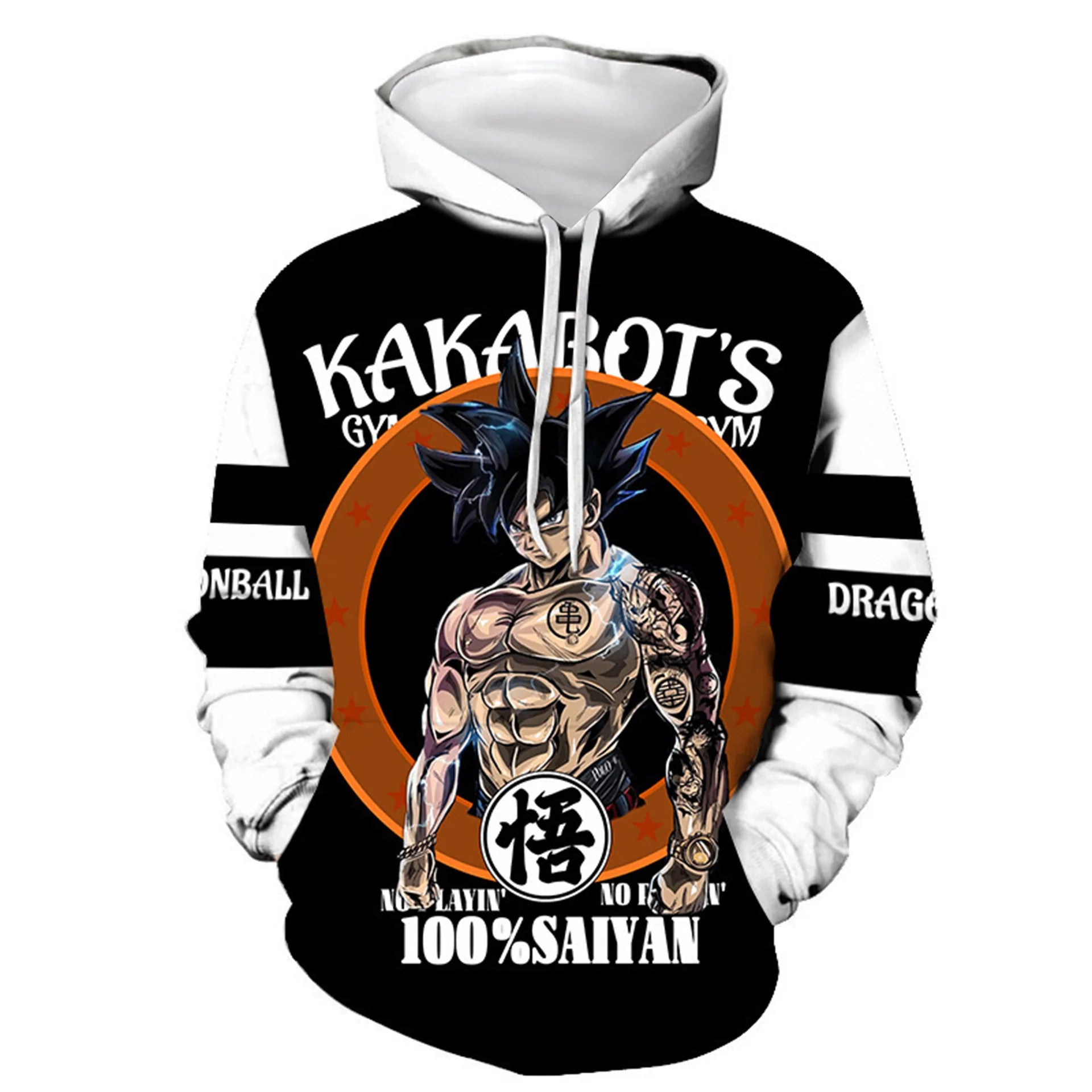 KTX-915539 OEM Custom logo Clothing Sweatshirt Long Sleeves Knitted Pullover Sweater Clothes Hooded 3D Digital Printed Anime Hoodie