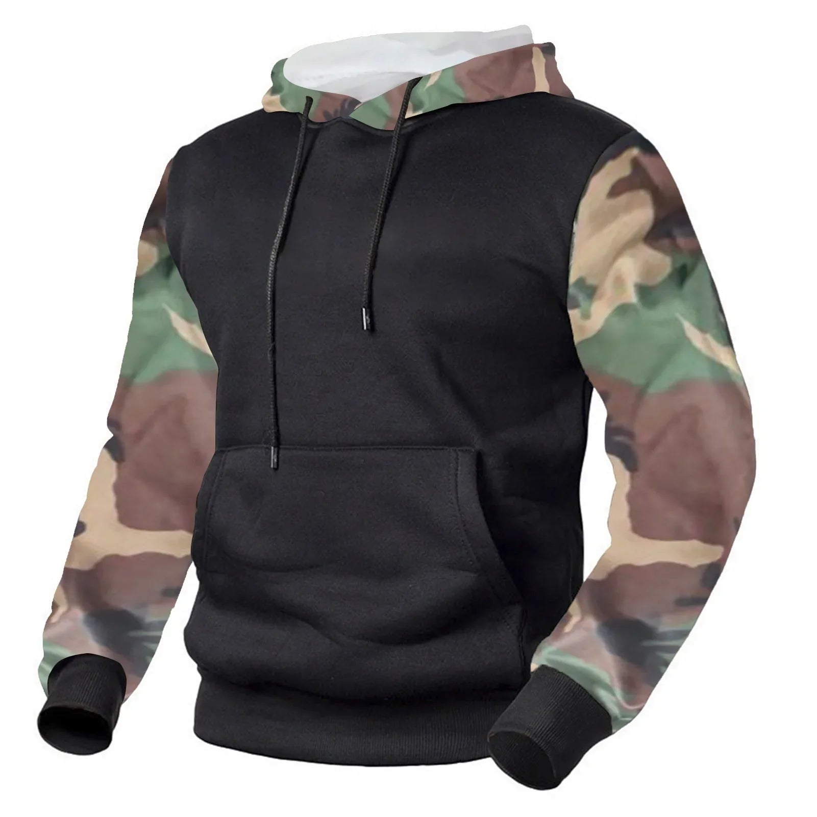 KTX-522323 European American Fashion Brand Men's Long Sleeve Hooded Jacket Autumn Winter Camouflage Sweater Heat Transfer Fleece Hoodie