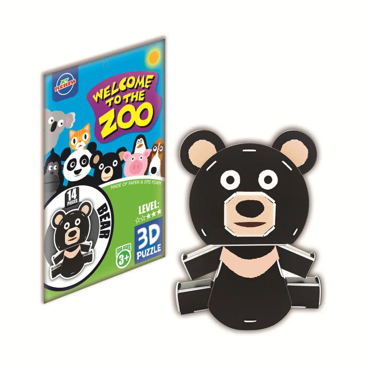 KTX-884819 3D Cardboard Animal Model Puzzle - DIY Educational Early Learning Toy for Creative Play