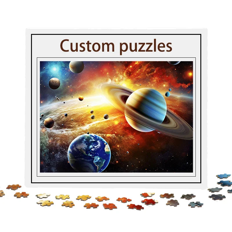 KTX-119955 Custom Irregular Shape Jigsaw Puzzle - 500/1000 Pieces Special Space Universe Design