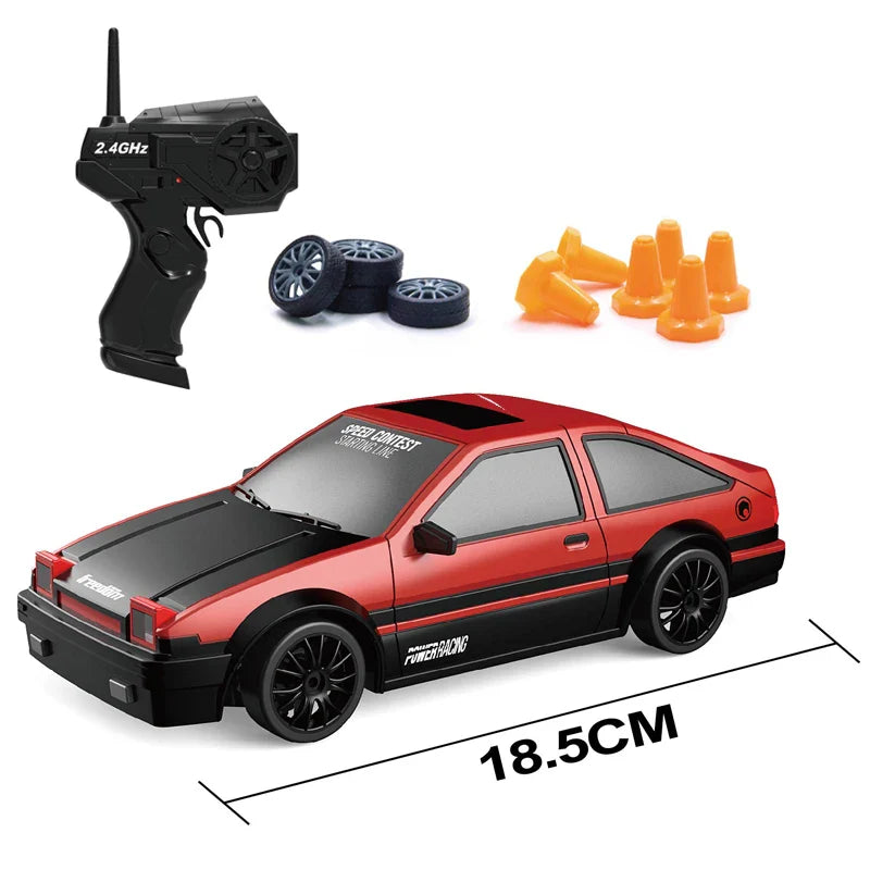 KTX-730195 1/24 Scale RC Electric Drift Racing Car, 4WD Remote Control Simulation Toy for Kids and Adults