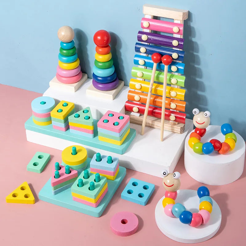 KTX-116499 Montessori Wooden Educational Toys for Kids - Early Learning Developmental Playset
