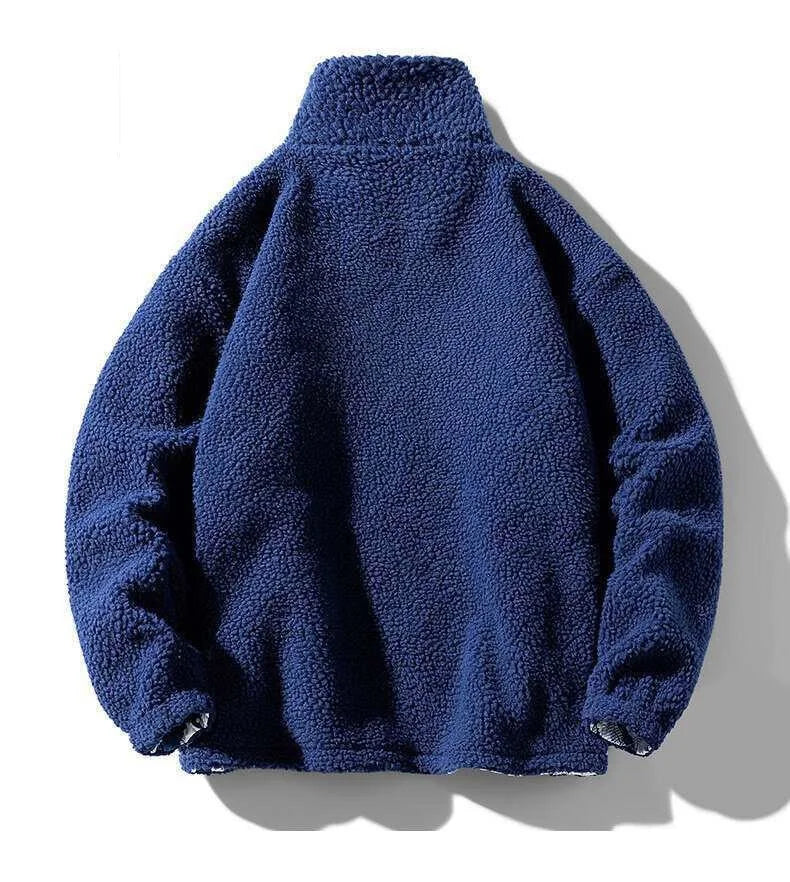 KTX-996883 Jacket for Men Winter Sporty Puffer Style Thickened Cotton Lamb Trend Granular Velvet Stand Collar Coats Jacket Custom